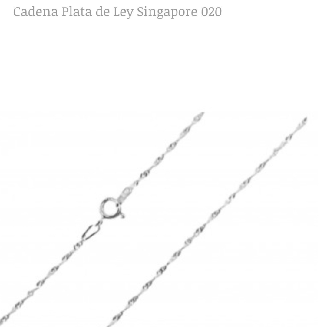 Cadena de plata de ley Singapore 020