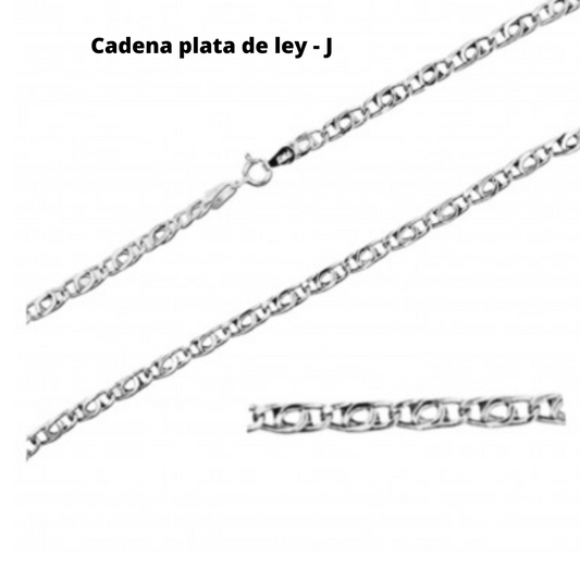 Cadena plata de ley (J)