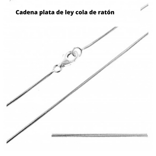 Cadena plata de ley cola ratón