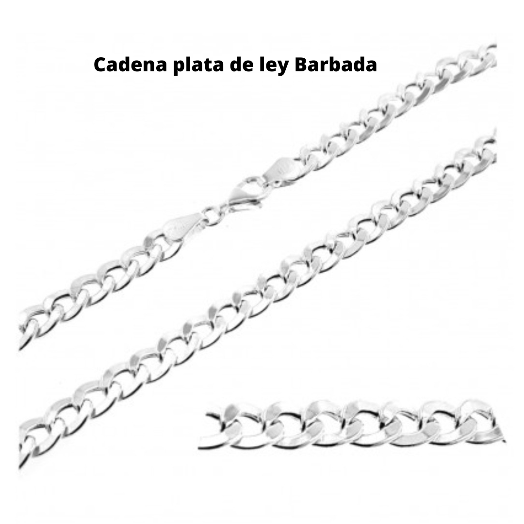 Cadena plata de ley Barbada